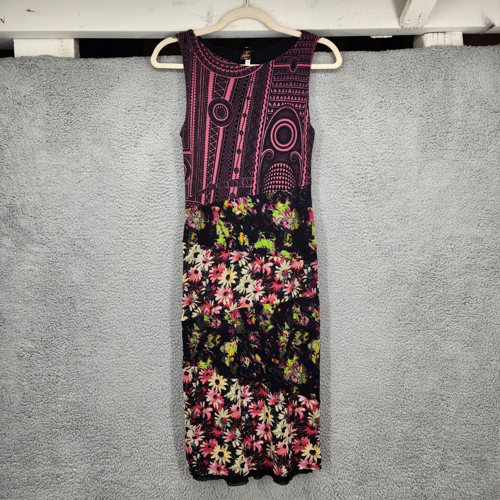 Y2K Vintage 90s FUZZI x Jean Paul Gaultier‎ Soleil Dress Sz Medium Floral Mesh